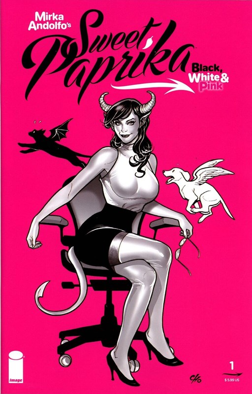 MIRKA ANDOLFO'S SWEET PAPRIKA BLACK, WHITE & PINK #1B