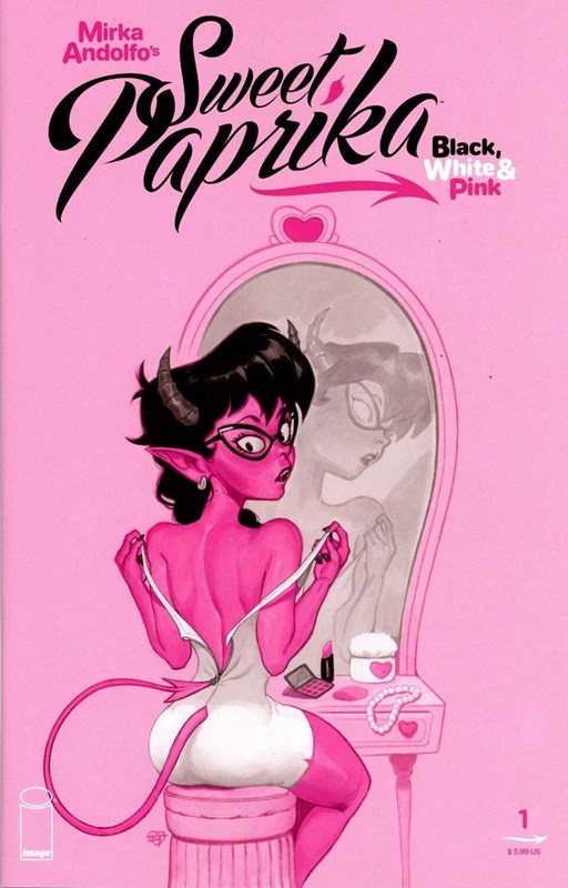 MIRKA ANDOLFO'S SWEET PAPRIKA BLACK, WHITE & PINK #1E