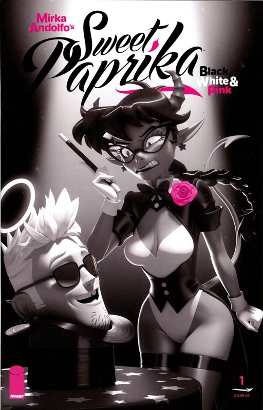 MIRKA ANDOLFO'S SWEET PAPRIKA BLACK, WHITE & PINK #1F