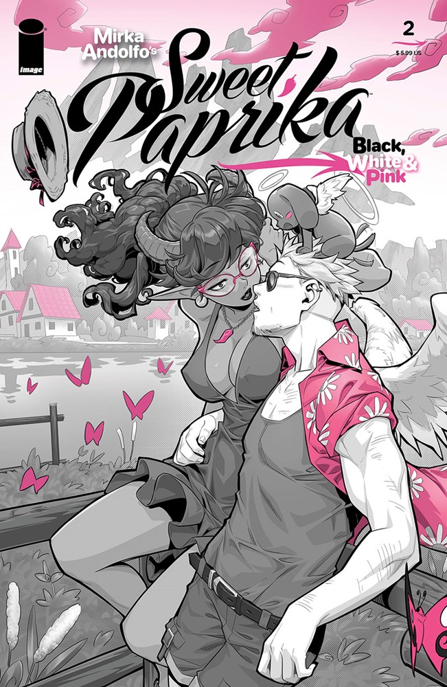 MIRKA ANDOLFO'S SWEET PAPRIKA BLACK, WHITE & PINK #2B