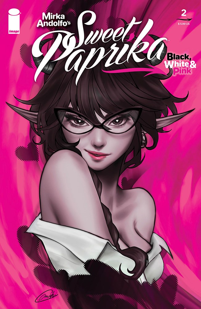 MIRKA ANDOLFO'S SWEET PAPRIKA BLACK, WHITE & PINK #2C