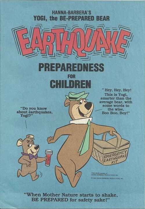 YOGI BEAR EARTHQUAKE PREPAREDNESS #1984