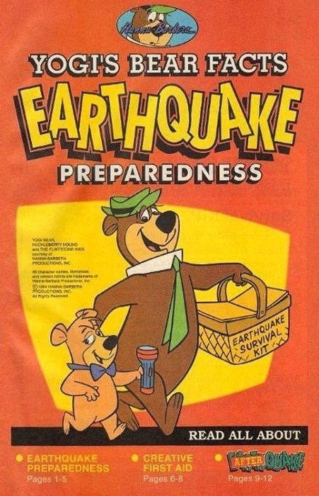 YOGI BEAR EARTHQUAKE PREPAREDNESS #1986