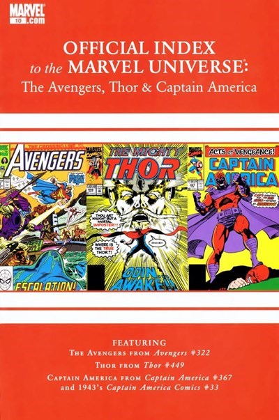 OFFICIAL INDEX TO THE MARVEL UNIVERSE: THE AVENGERS, THOR & CAPTAIN AMERICA #10