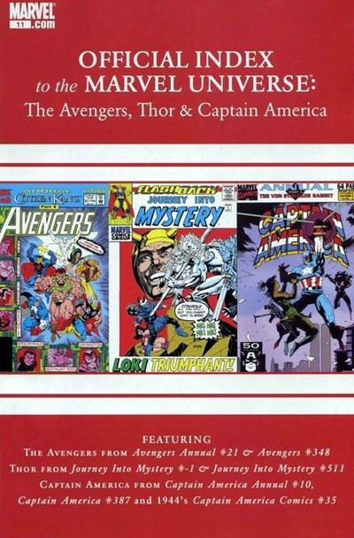 OFFICIAL INDEX TO THE MARVEL UNIVERSE: THE AVENGERS, THOR & CAPTAIN AMERICA #11