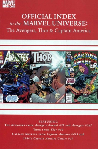 OFFICIAL INDEX TO THE MARVEL UNIVERSE: THE AVENGERS, THOR & CAPTAIN AMERICA #12
