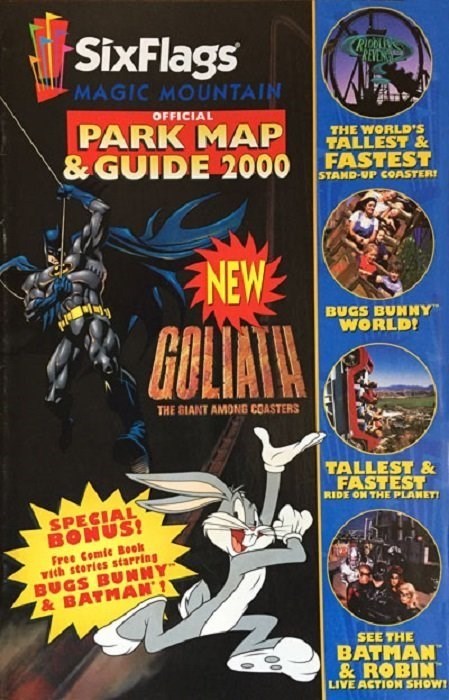 SIX FLAGS OFFICIAL PARK MAP & GUIDE 2000 #1G