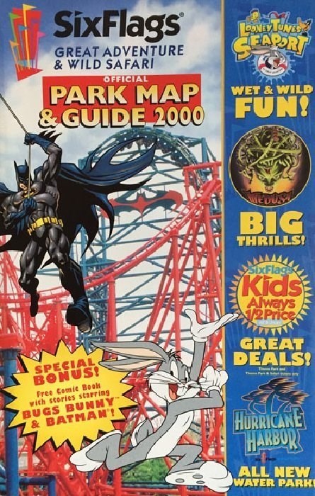 SIX FLAGS OFFICIAL PARK MAP & GUIDE 2000 #1H