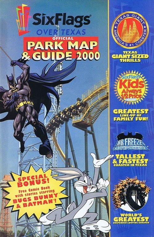 SIX FLAGS OFFICIAL PARK MAP & GUIDE 2000 #1J